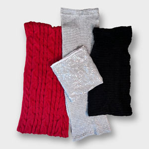 4 Infinity Scarf/Scarves ~ Neck Warmer/Gaiter Bundle of 4 Knit Sequins Crochet